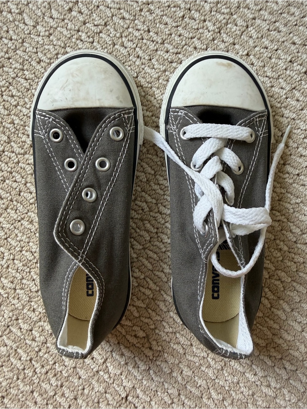 Converse Kids Low-Top Canvas Sneakers in Charcoal
